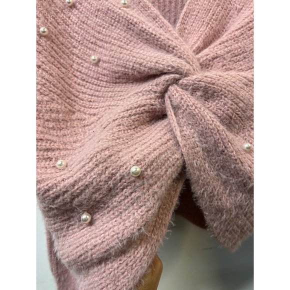 NOBO No Boundaries Pink Twist Rush Sweater Pearls Crop Design - Picture 5 of 7